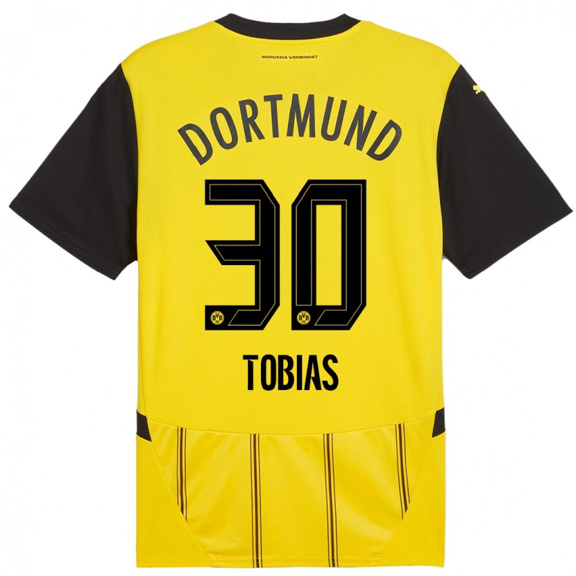 Danxen Kvinnor Vogt Tobias #30 Gul Svart Hemmatröja Matchtröjor 2024/25 Tröjor T-Tröja
