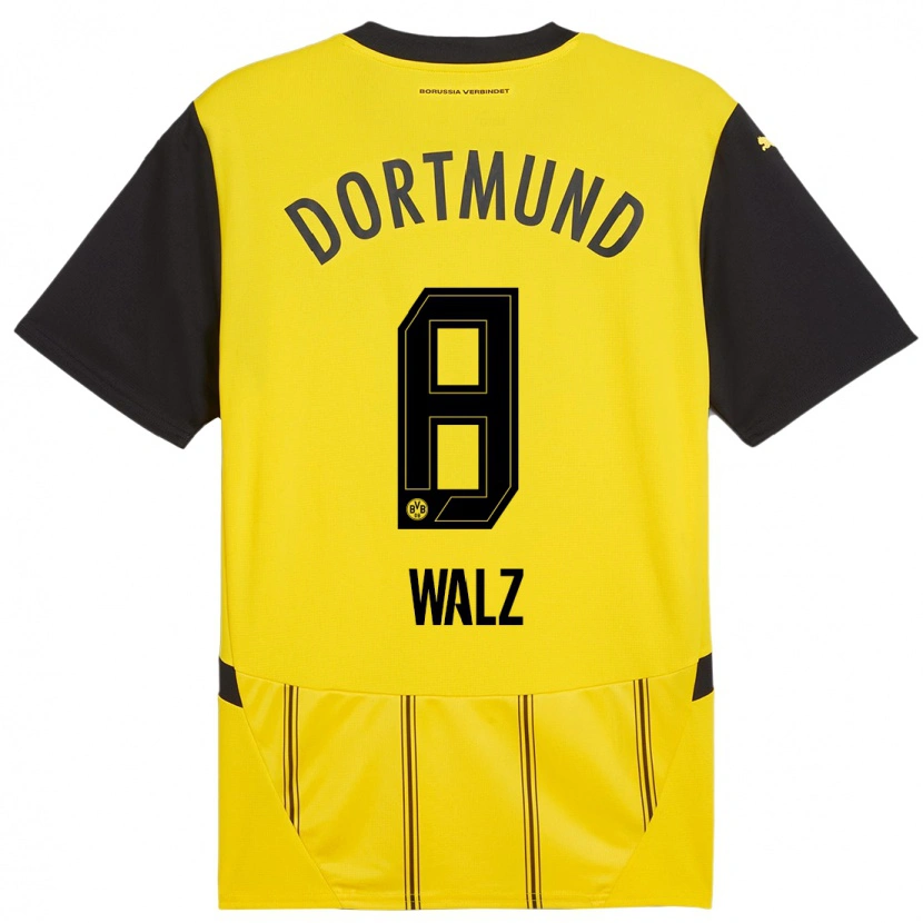 Danxen Kvinnor Vasco Walz #8 Gul Svart Hemmatröja Matchtröjor 2024/25 Tröjor T-Tröja