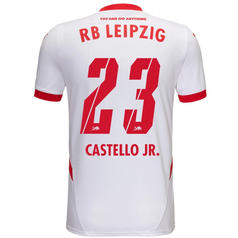 Danxen Kvinnor Castello Lukeba #23 Vit Röd Hemmatröja Matchtröjor 2024/25 Tröjor T-Tröja