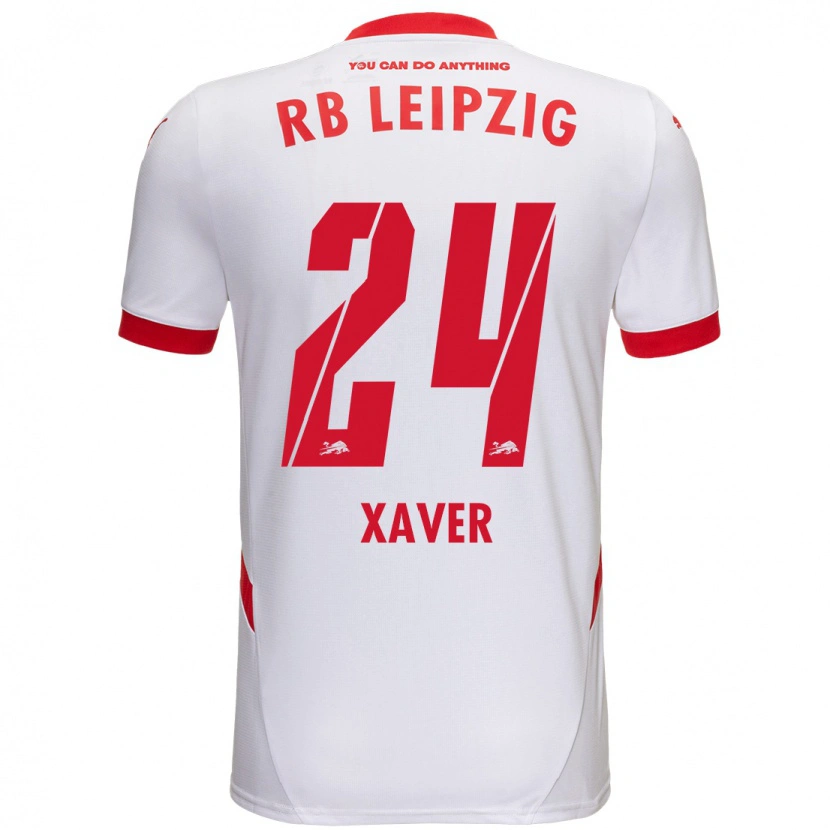 Danxen Kvinnor Xaver Schlager #24 Vit Röd Hemmatröja Matchtröjor 2024/25 Tröjor T-Tröja
