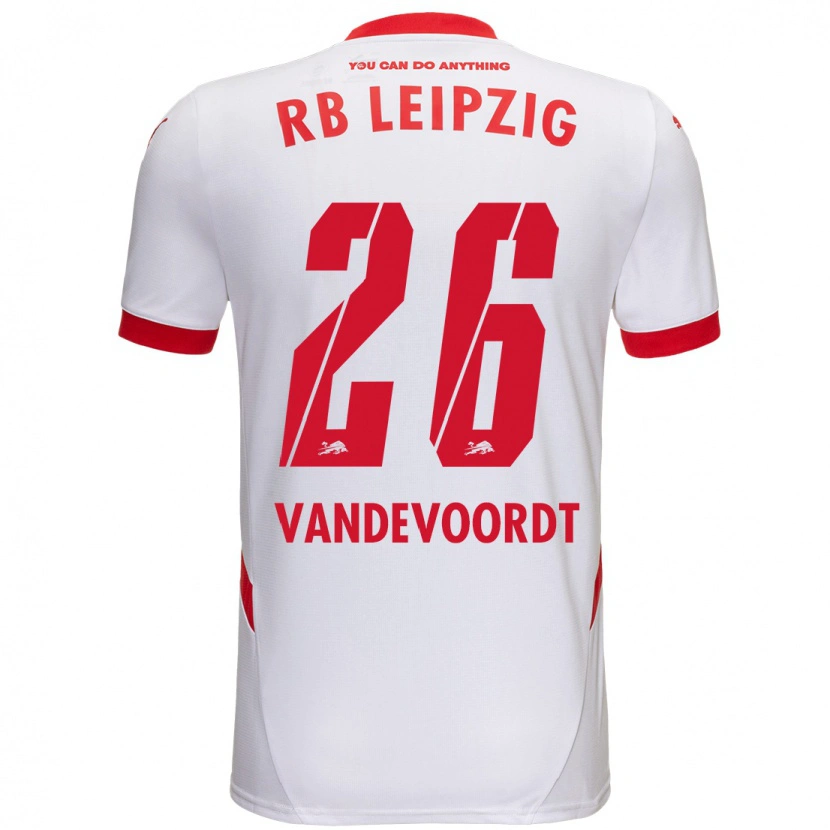 Danxen Kvinnor Maarten Vandevoordt #26 Vit Röd Hemmatröja Matchtröjor 2024/25 Tröjor T-Tröja