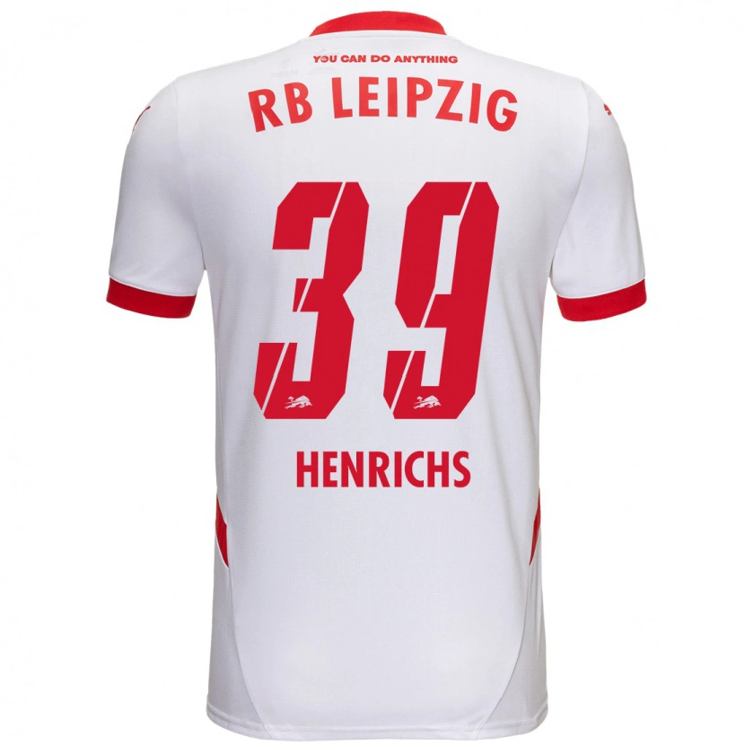 Danxen Kvinnor Benjamin Henrichs #39 Vit Röd Hemmatröja Matchtröjor 2024/25 Tröjor T-Tröja