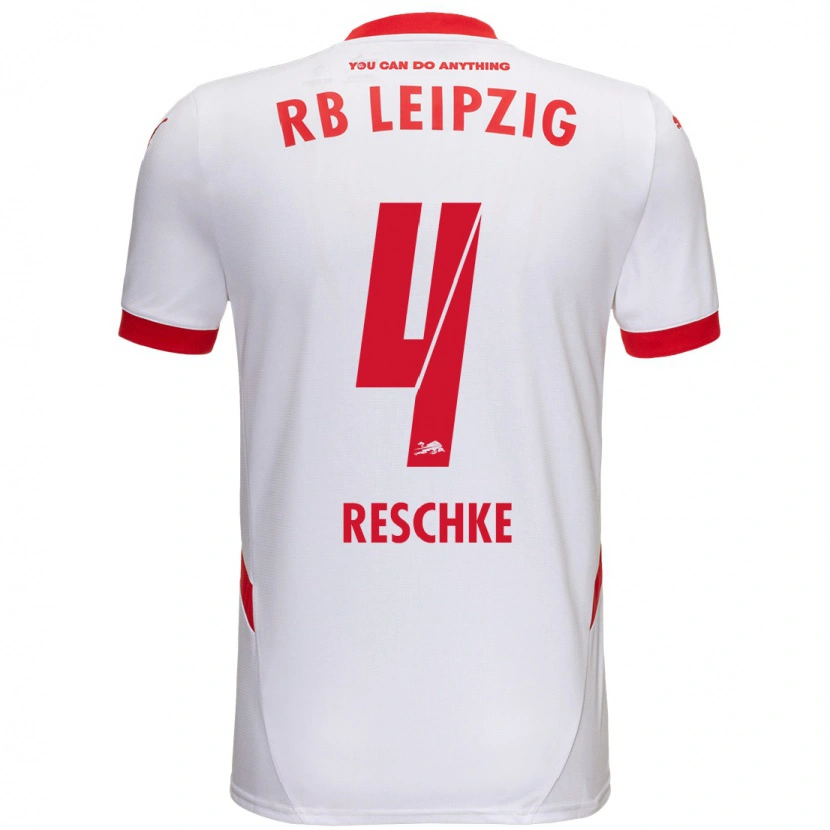 Danxen Kvinnor Gianluca Reschke #4 Vit Röd Hemmatröja Matchtröjor 2024/25 Tröjor T-Tröja