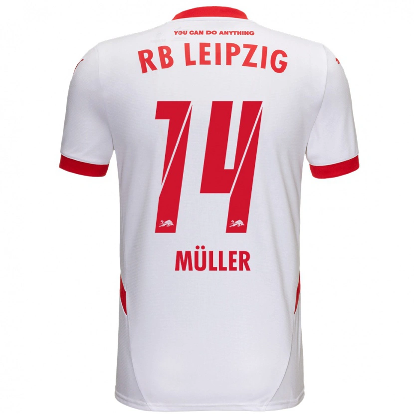 Danxen Kvinnor Hannes Müller #14 Vit Röd Hemmatröja Matchtröjor 2024/25 Tröjor T-Tröja