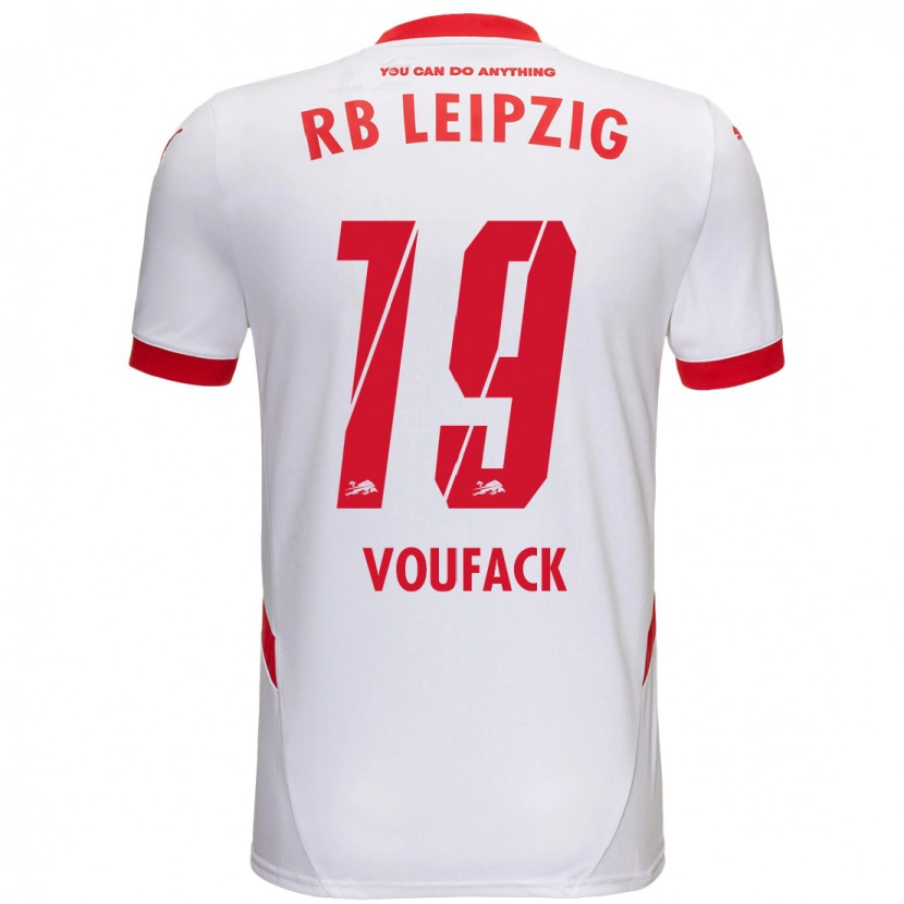 Danxen Kvinnor Lionel Voufack #19 Vit Röd Hemmatröja Matchtröjor 2024/25 Tröjor T-Tröja