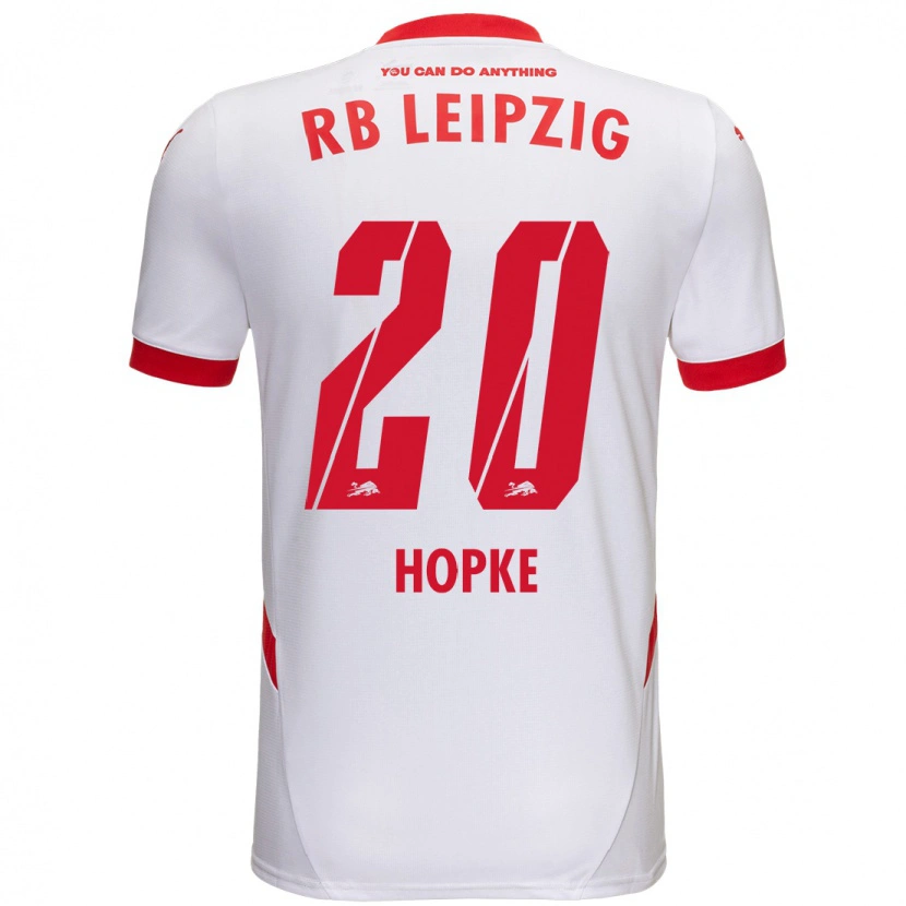 Danxen Kvinnor Hannes Hopke #20 Vit Röd Hemmatröja Matchtröjor 2024/25 Tröjor T-Tröja