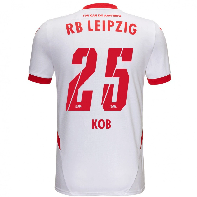 Danxen Kvinnor Leon Koß #25 Vit Röd Hemmatröja Matchtröjor 2024/25 Tröjor T-Tröja