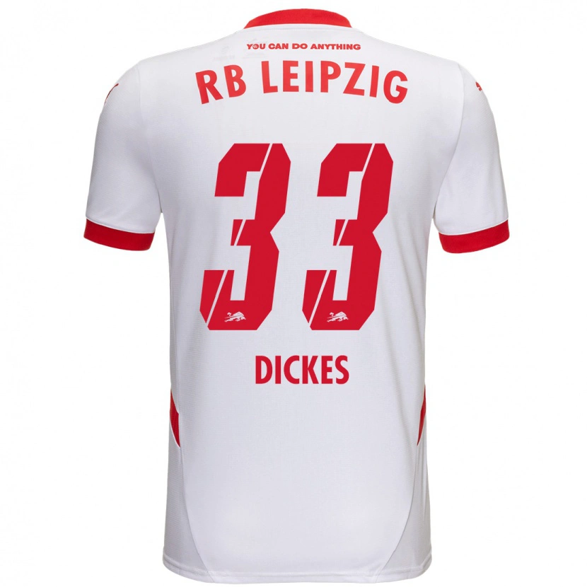 Danxen Kvinnor Fernando Dickes #33 Vit Röd Hemmatröja Matchtröjor 2024/25 Tröjor T-Tröja