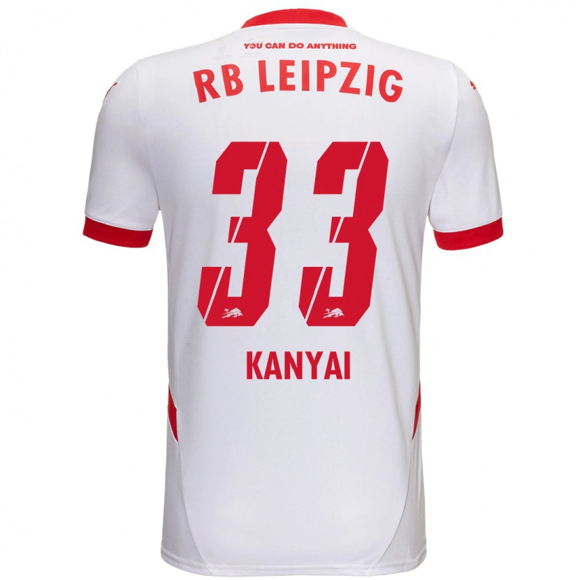 Danxen Kvinnor Janos Kanyai #33 Vit Röd Hemmatröja Matchtröjor 2024/25 Tröjor T-Tröja