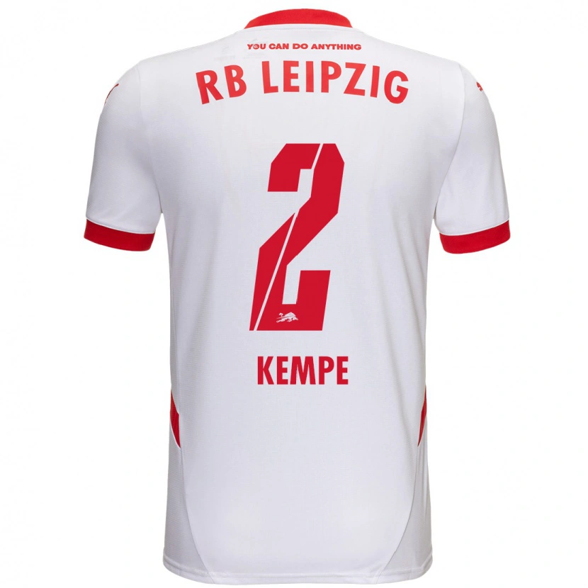 Danxen Kvinnor Frederike Kempe #2 Vit Röd Hemmatröja Matchtröjor 2024/25 Tröjor T-Tröja