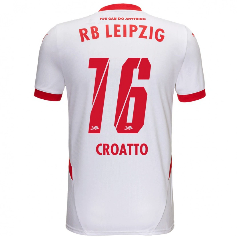 Danxen Kvinnor Michela Croatto #16 Vit Röd Hemmatröja Matchtröjor 2024/25 Tröjor T-Tröja