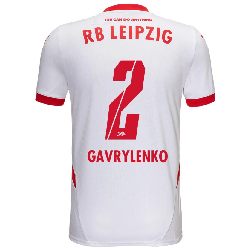 Danxen Kvinnor Oleksandr Gavrylenko #2 Vit Röd Hemmatröja Matchtröjor 2024/25 Tröjor T-Tröja