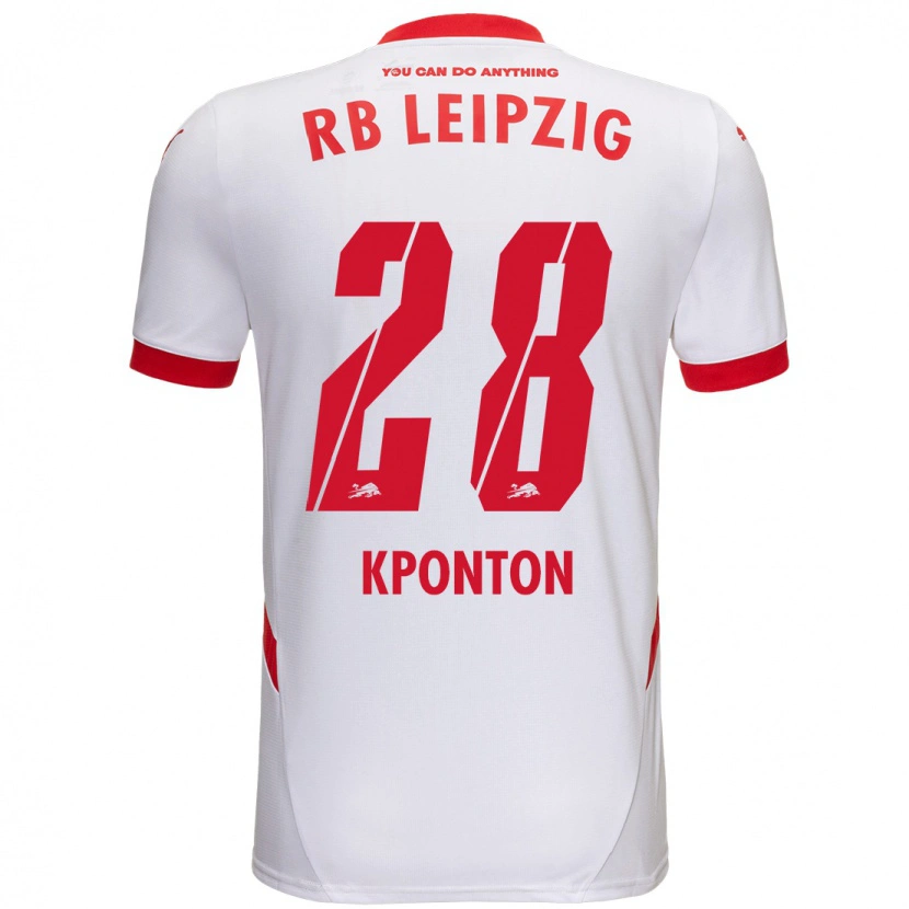 Danxen Kvinnor Marwan Kponton #28 Vit Röd Hemmatröja Matchtröjor 2024/25 Tröjor T-Tröja