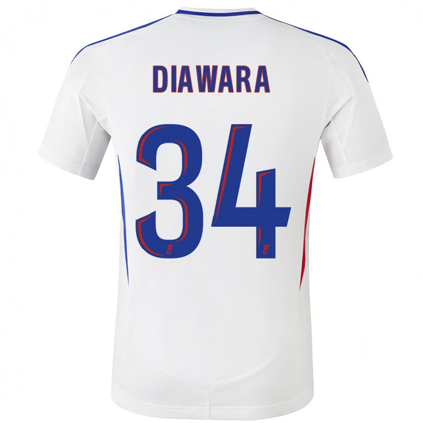 Danxen Kvinnor Mahamadou Diawara #34 Vit Blå Hemmatröja Matchtröjor 2024/25 Tröjor T-Tröja