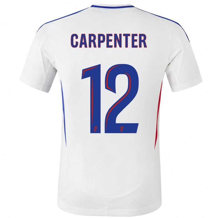 Danxen Kvinnor Ellie Carpenter #12 Vit Blå Hemmatröja Matchtröjor 2024/25 Tröjor T-Tröja
