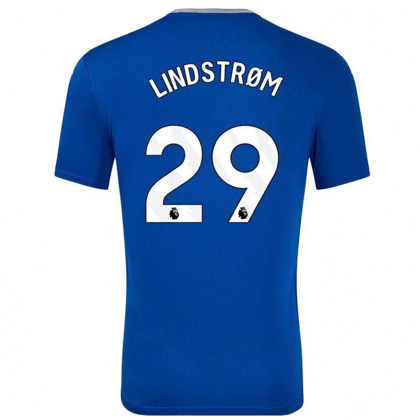 Danxen Kvinnor Jesper Lindstrøm #29 Blå Med Hemmatröja Matchtröjor 2024/25 Tröjor T-Tröja