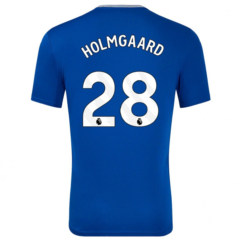 Danxen Kvinnor Karen Holmgaard #28 Blå Med Hemmatröja Matchtröjor 2024/25 Tröjor T-Tröja