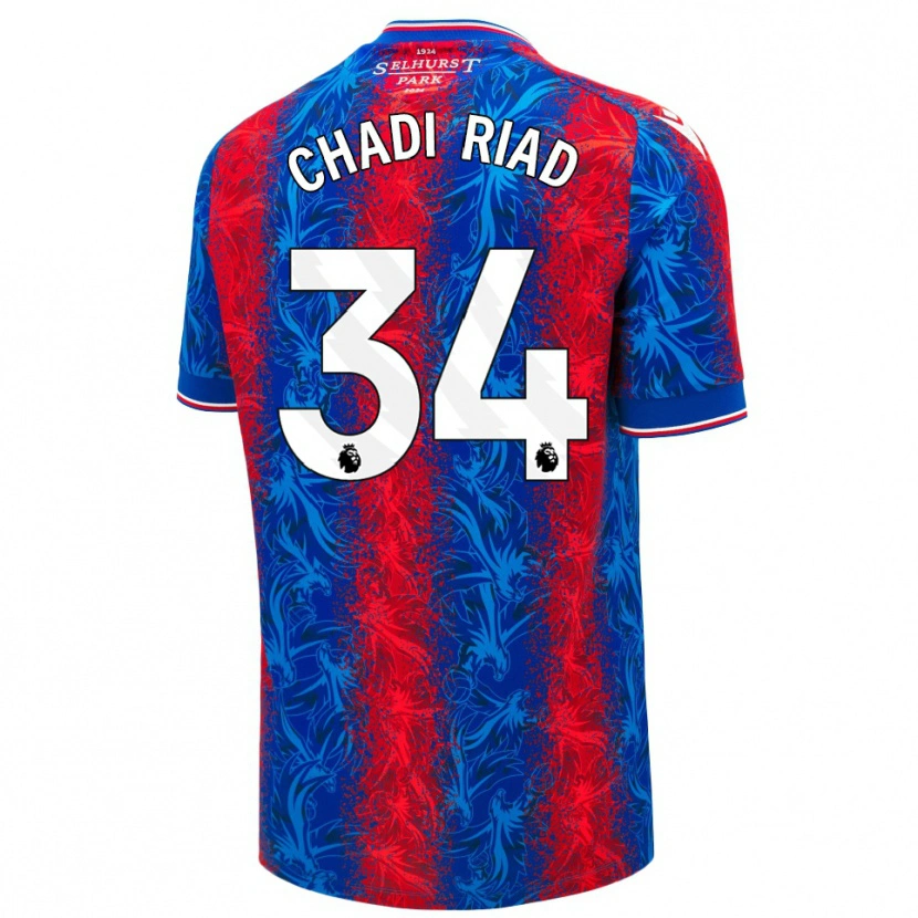 Danxen Kvinnor Chadi Riad #34 Röda Blå Ränder Hemmatröja Matchtröjor 2024/25 Tröjor T-Tröja