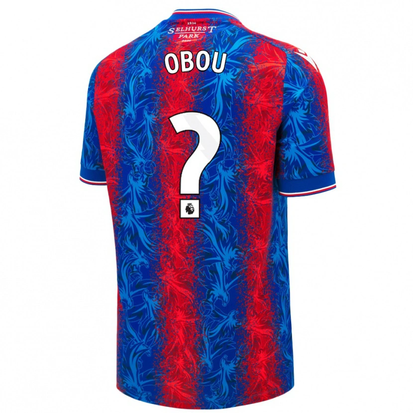 Danxen Kvinnor David Obou #0 Röda Blå Ränder Hemmatröja Matchtröjor 2024/25 Tröjor T-Tröja