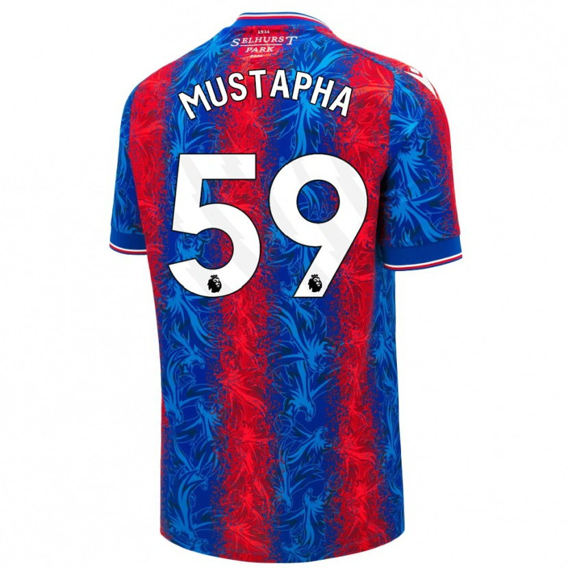 Danxen Kvinnor Hindolo Mustapha #59 Röda Blå Ränder Hemmatröja Matchtröjor 2024/25 Tröjor T-Tröja