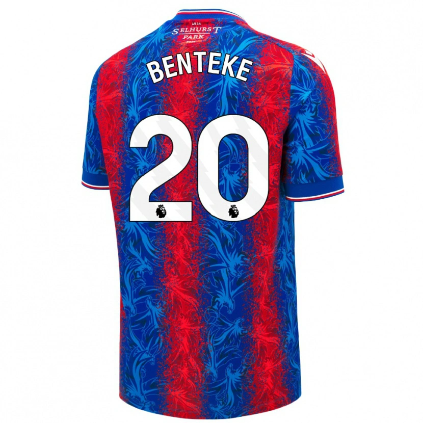 Danxen Kvinnor Christian Benteke #20 Röda Blå Ränder Hemmatröja Matchtröjor 2024/25 Tröjor T-Tröja