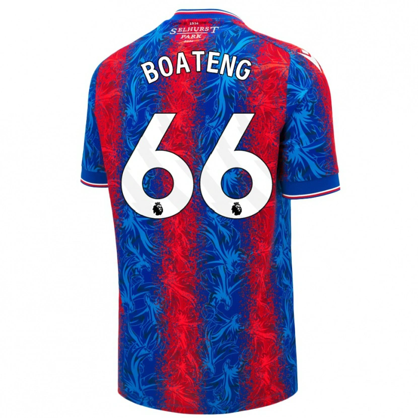Danxen Kvinnor David Boateng #66 Röda Blå Ränder Hemmatröja Matchtröjor 2024/25 Tröjor T-Tröja