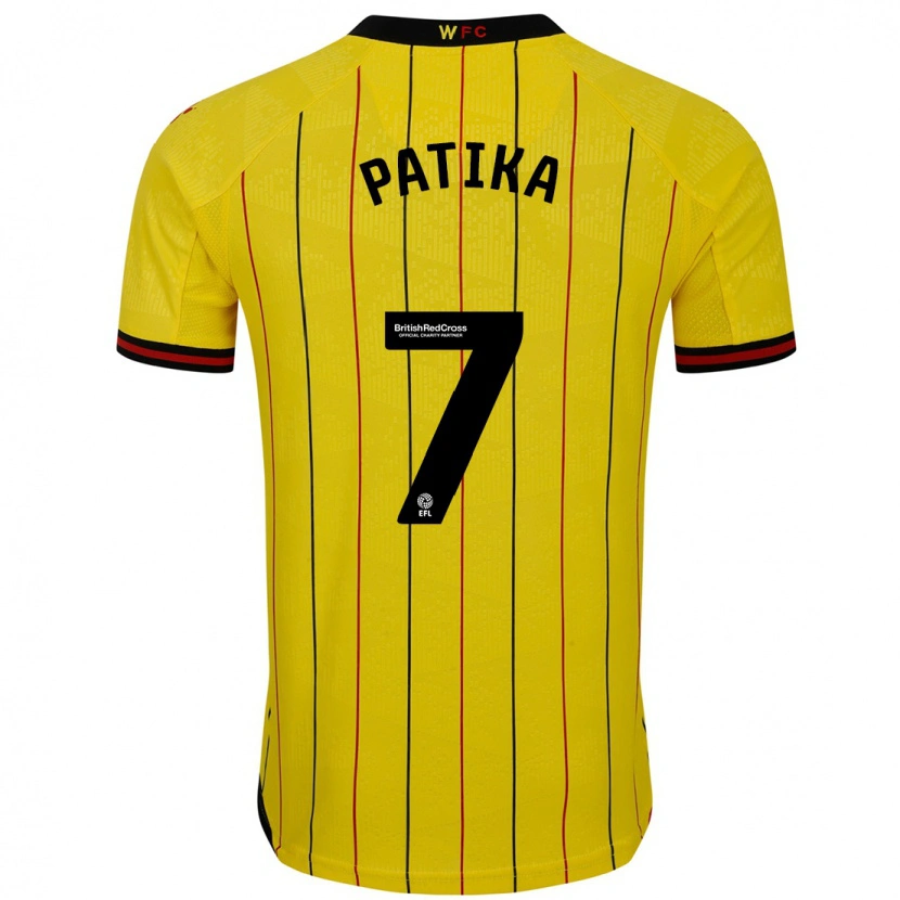 Danxen Kvinnor Glebs Patika #7 Gul Svart Hemmatröja Matchtröjor 2024/25 Tröjor T-Tröja