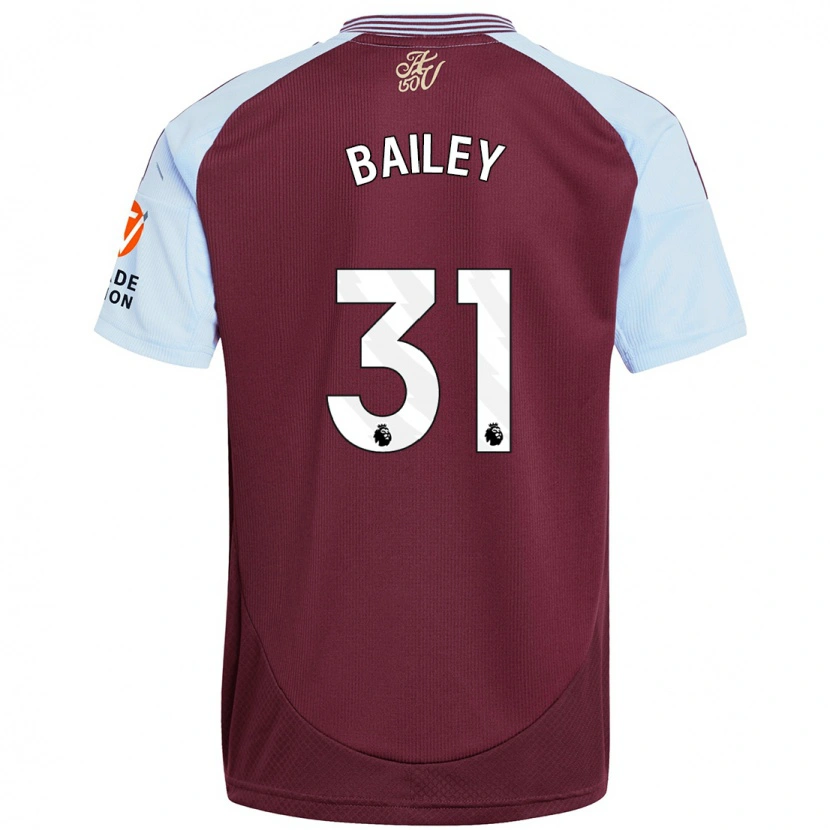 Danxen Kvinnor Leon Bailey #31 Vinröd Himmelsblå Hemmatröja Matchtröjor 2024/25 Tröjor T-Tröja