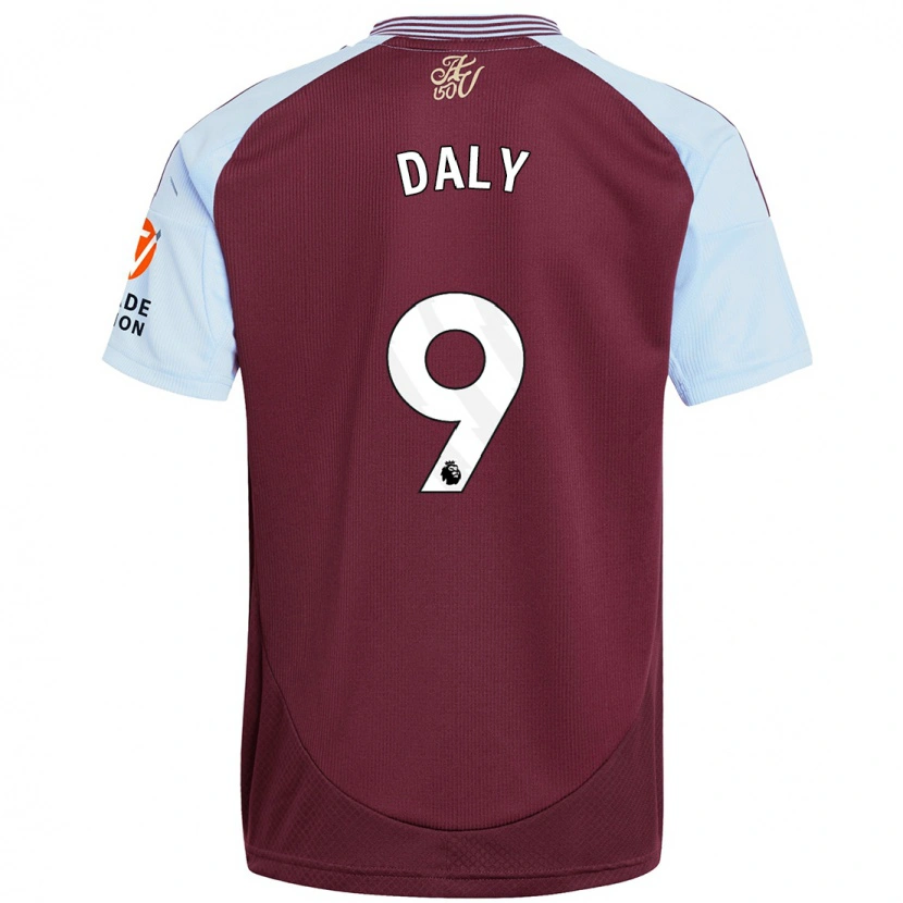 Danxen Kvinnor Rachel Daly #9 Vinröd Himmelsblå Hemmatröja Matchtröjor 2024/25 Tröjor T-Tröja