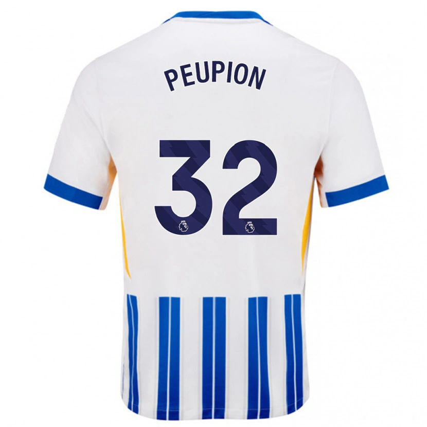 Danxen Kvinnor Cameron Peupion #32 Vita Blå Kritränder Hemmatröja Matchtröjor 2024/25 Tröjor T-Tröja