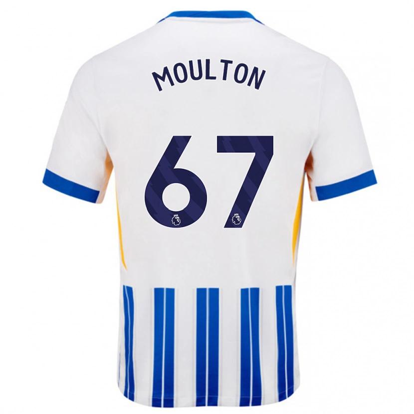 Danxen Kvinnor Remiero Moulton #67 Vita Blå Kritränder Hemmatröja Matchtröjor 2024/25 Tröjor T-Tröja