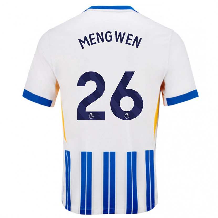 Danxen Kvinnor Li Mengwen #26 Vita Blå Kritränder Hemmatröja Matchtröjor 2024/25 Tröjor T-Tröja