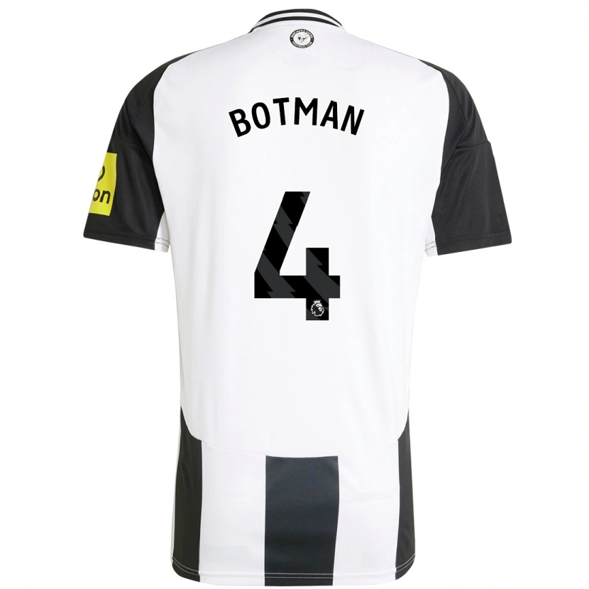 Danxen Kvinnor Sven Botman #4 Vit Svart Hemmatröja Matchtröjor 2024/25 Tröjor T-Tröja