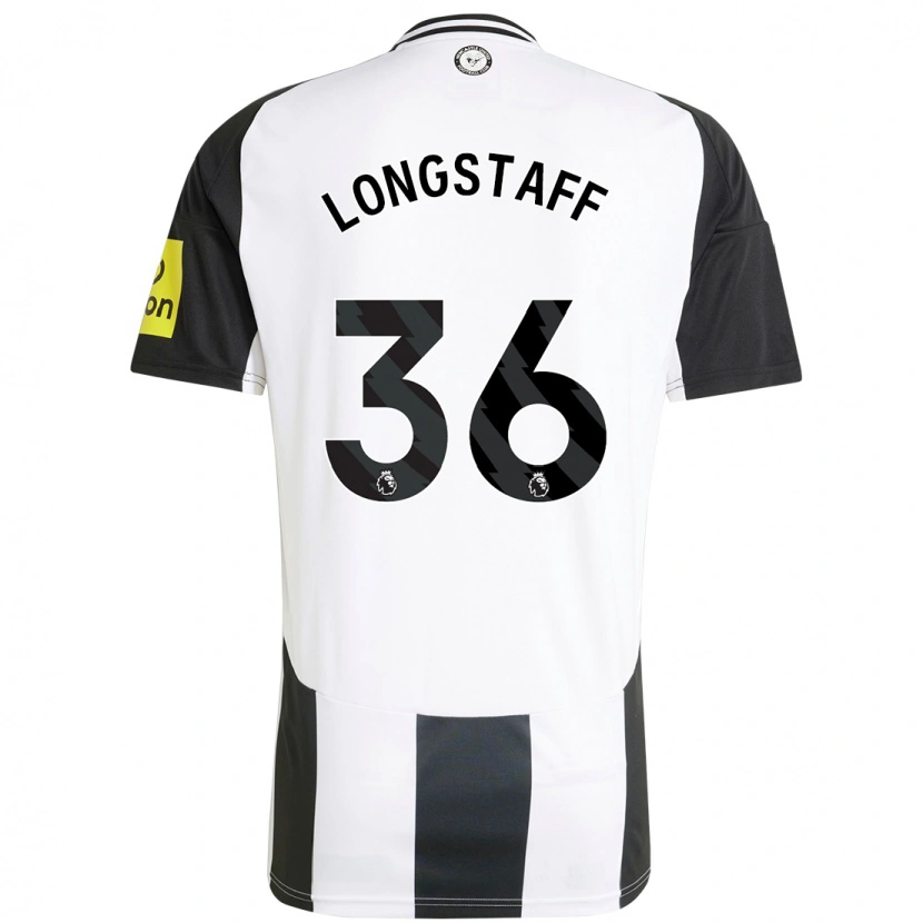 Danxen Kvinnor Sean Longstaff #36 Vit Svart Hemmatröja Matchtröjor 2024/25 Tröjor T-Tröja