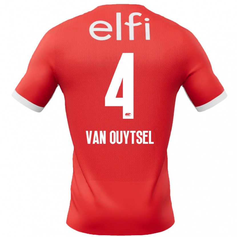 Danxen Kvinnor Kevin Van Ouytsel #4 Röd Vit Hemmatröja Matchtröjor 2024/25 Tröjor T-Tröja