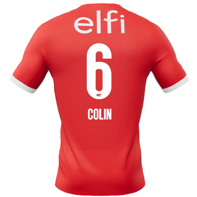Danxen Kvinnor Isa Colin #6 Röd Vit Hemmatröja Matchtröjor 2024/25 Tröjor T-Tröja