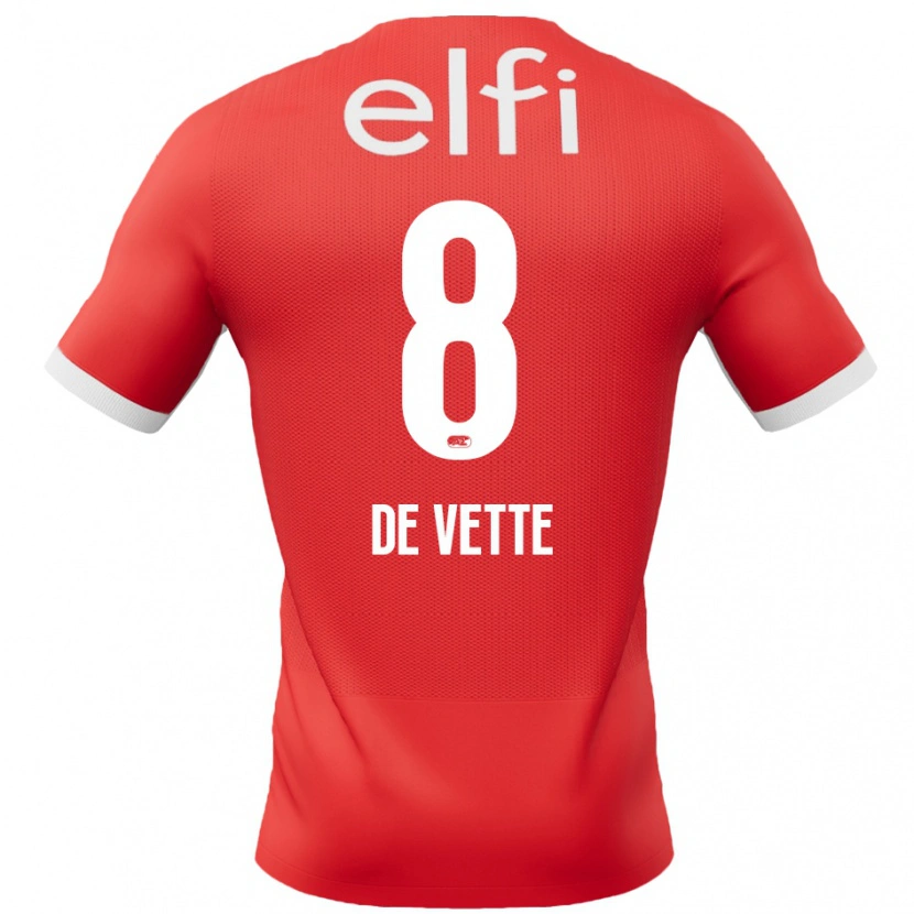 Danxen Kvinnor Manique De Vette #8 Röd Vit Hemmatröja Matchtröjor 2024/25 Tröjor T-Tröja