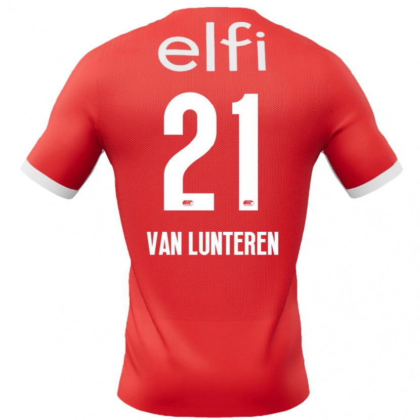 Danxen Kvinnor Desiree Van Lunteren #21 Röd Vit Hemmatröja Matchtröjor 2024/25 Tröjor T-Tröja
