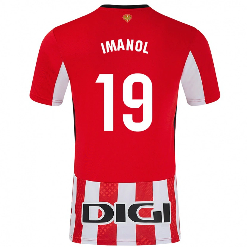 Danxen Kvinnor Imanol García De Albéniz #19 Röd Vit Hemmatröja Matchtröjor 2024/25 Tröjor T-Tröja