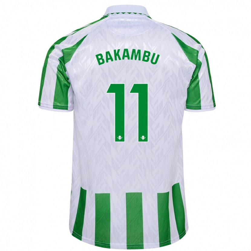Danxen Kvinnor Cédric Bakambu #11 Gröna Vita Ränder Hemmatröja Matchtröjor 2024/25 Tröjor T-Tröja