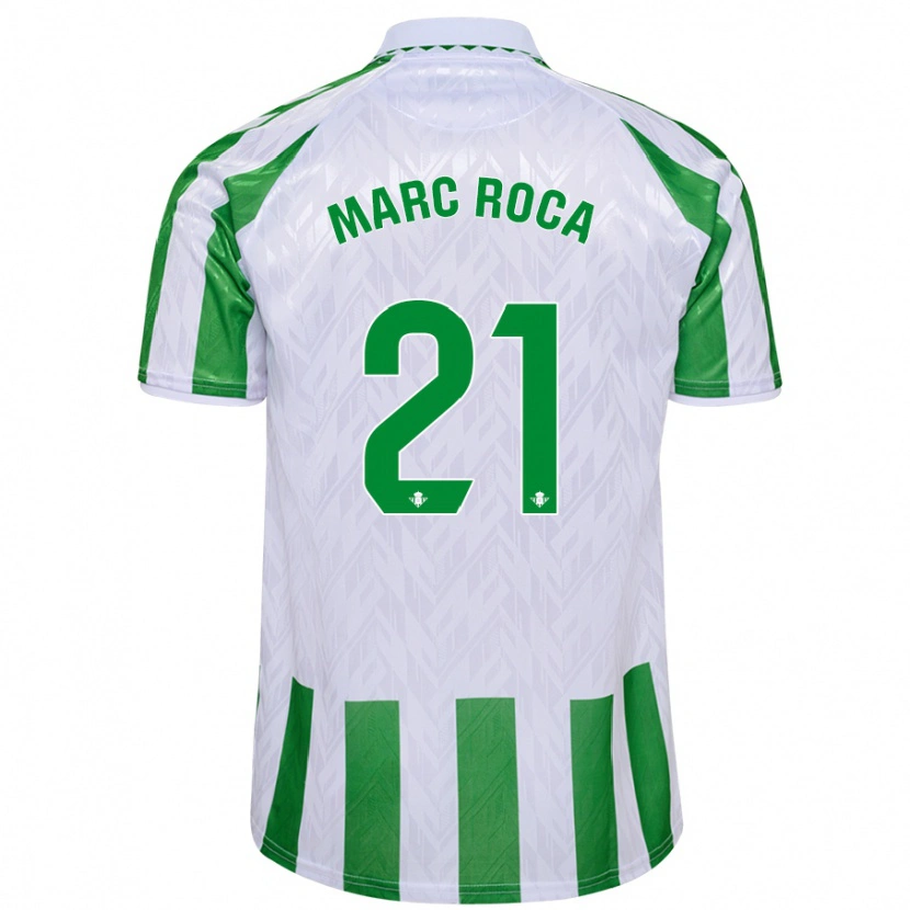 Danxen Kvinnor Marc Roca #21 Gröna Vita Ränder Hemmatröja Matchtröjor 2024/25 Tröjor T-Tröja