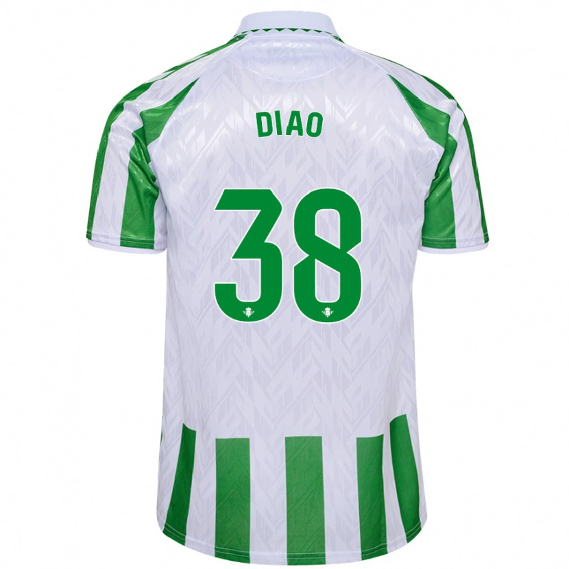 Danxen Kvinnor Assane Diao #38 Gröna Vita Ränder Hemmatröja Matchtröjor 2024/25 Tröjor T-Tröja