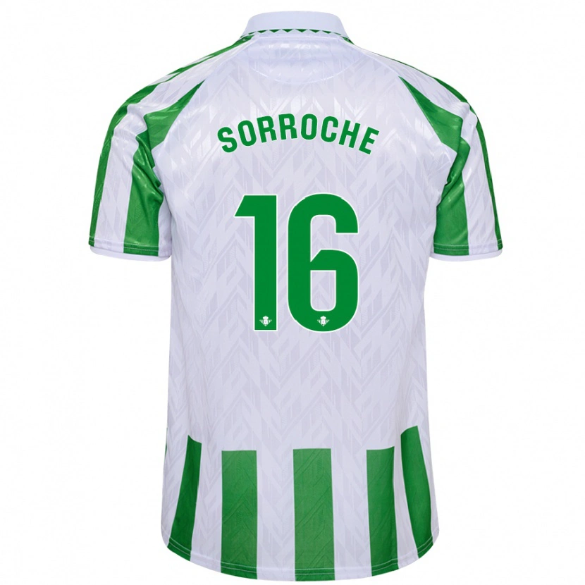 Danxen Kvinnor Ginés Sorroche #16 Gröna Vita Ränder Hemmatröja Matchtröjor 2024/25 Tröjor T-Tröja