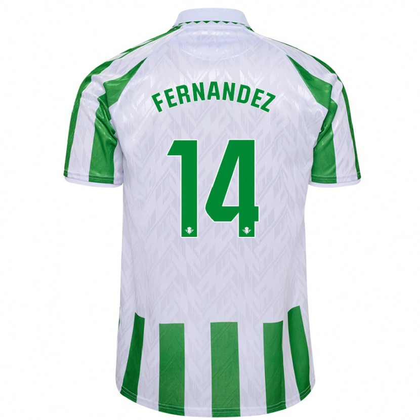 Danxen Kvinnor Quique Fernández #14 Gröna Vita Ränder Hemmatröja Matchtröjor 2024/25 Tröjor T-Tröja