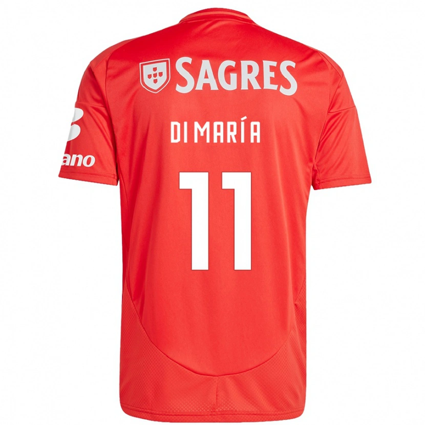 Danxen Kvinnor Ángel Di María #11 Röd Vit Hemmatröja Matchtröjor 2024/25 Tröjor T-Tröja