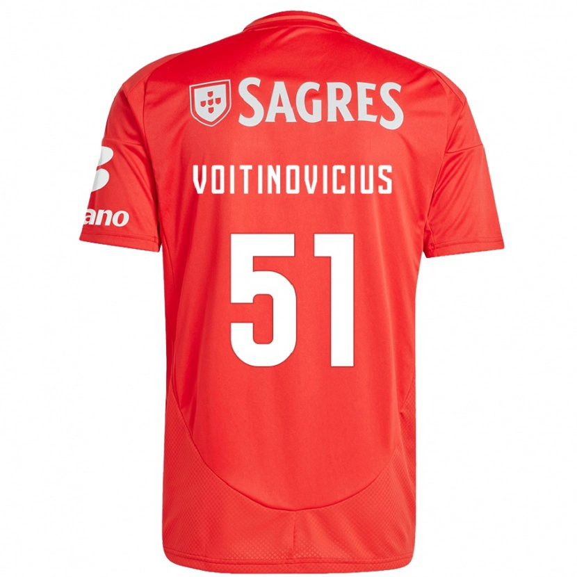 Danxen Kvinnor Arnas Voitinovicius #51 Röd Vit Hemmatröja Matchtröjor 2024/25 Tröjor T-Tröja