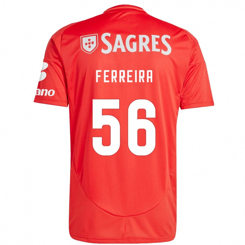 Danxen Kvinnor Martim Ferreira #56 Röd Vit Hemmatröja Matchtröjor 2024/25 Tröjor T-Tröja