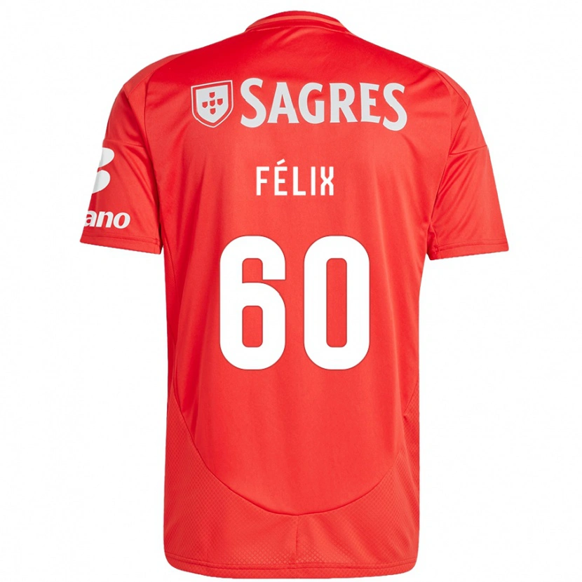 Danxen Kvinnor Nuno Félix #60 Röd Vit Hemmatröja Matchtröjor 2024/25 Tröjor T-Tröja