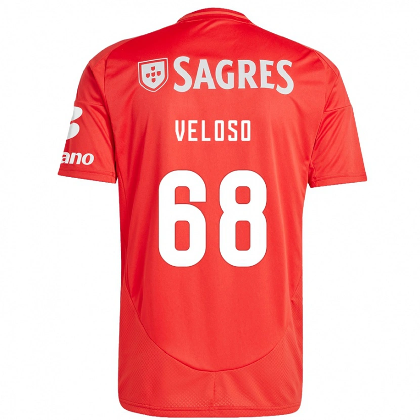 Danxen Kvinnor João Veloso #68 Röd Vit Hemmatröja Matchtröjor 2024/25 Tröjor T-Tröja