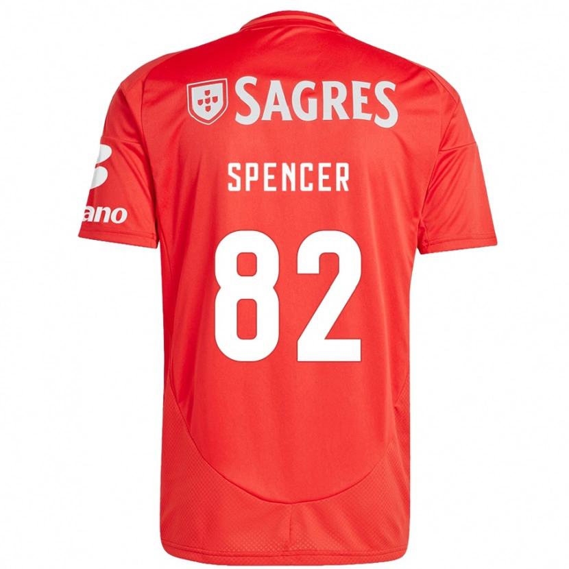 Danxen Kvinnor Diogo Spencer #82 Röd Vit Hemmatröja Matchtröjor 2024/25 Tröjor T-Tröja